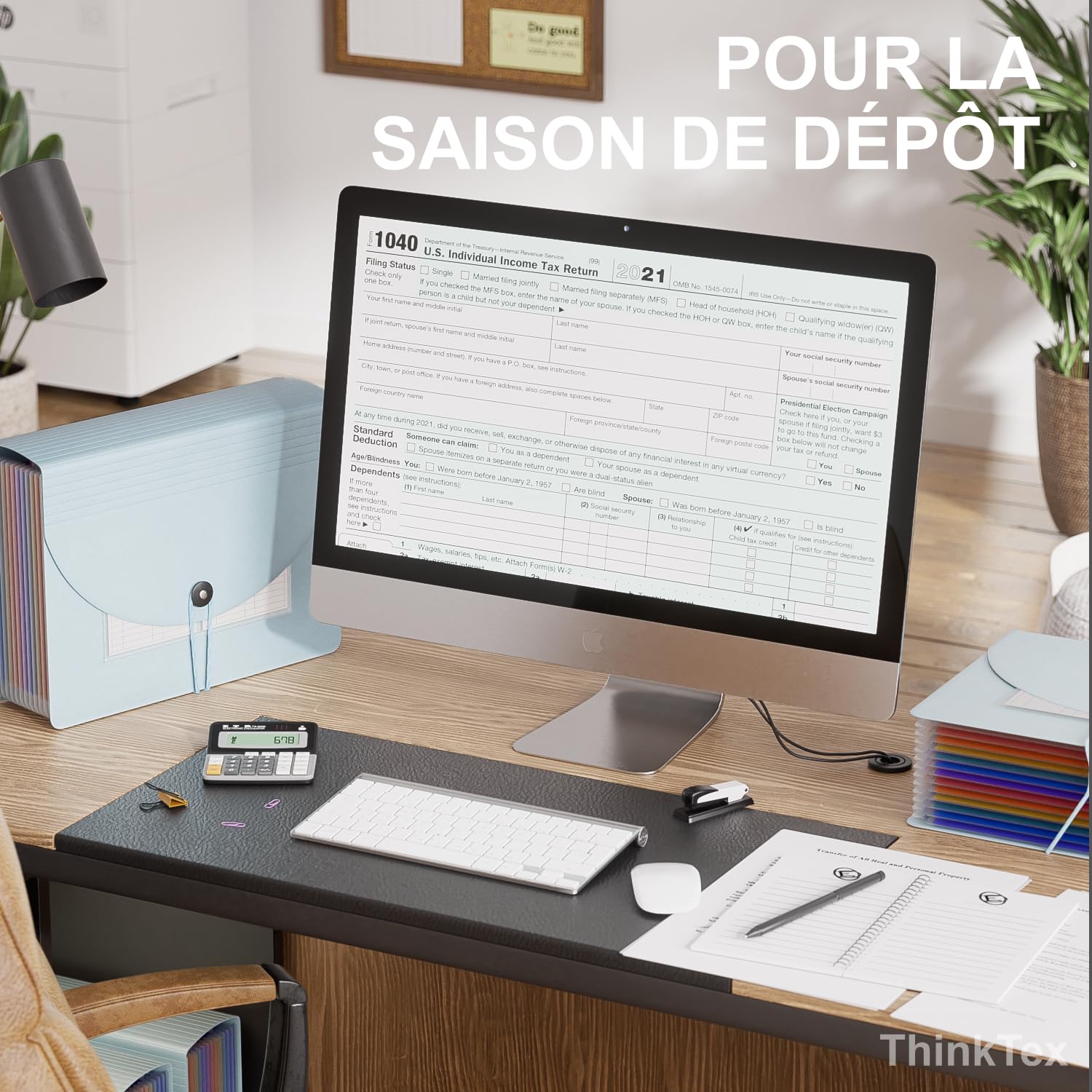 ThinkTex Trieur A4, 12 Pochettes Extensible Range Document, Rangement Papier Administratif, Classeur Documents Administratifs, Organiseur de Factures Mensuelles, Format Lettre/A4 - Morandi Bleu