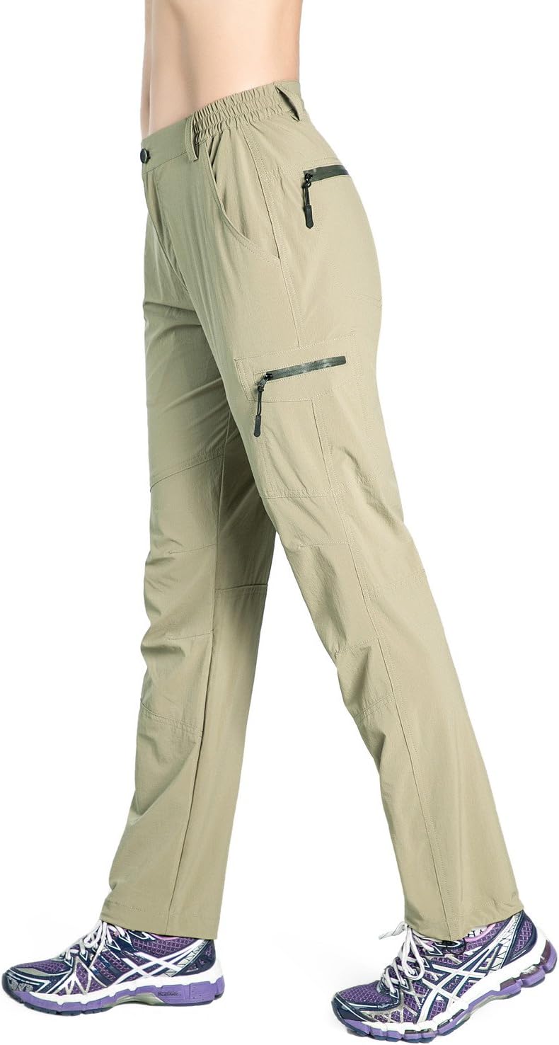 Nonwe Women's Quick Drying Lightweight Hiking Pants with Drawstring Hem