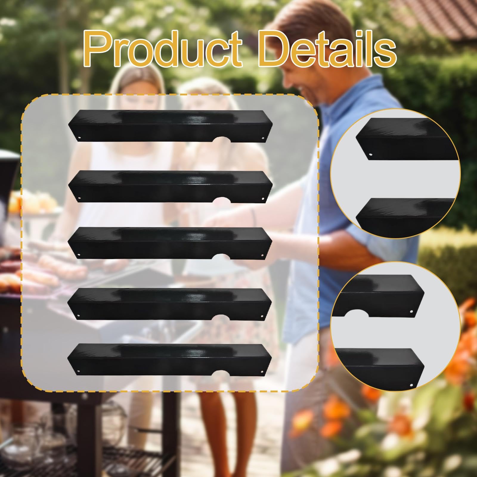 5X Ricambio per Barra degli Aromi Facile da Installare Utensile per Barbecue Multiuso Resistente per Uomini E Donne Parti per Griglia Robuste Piastre, Nero