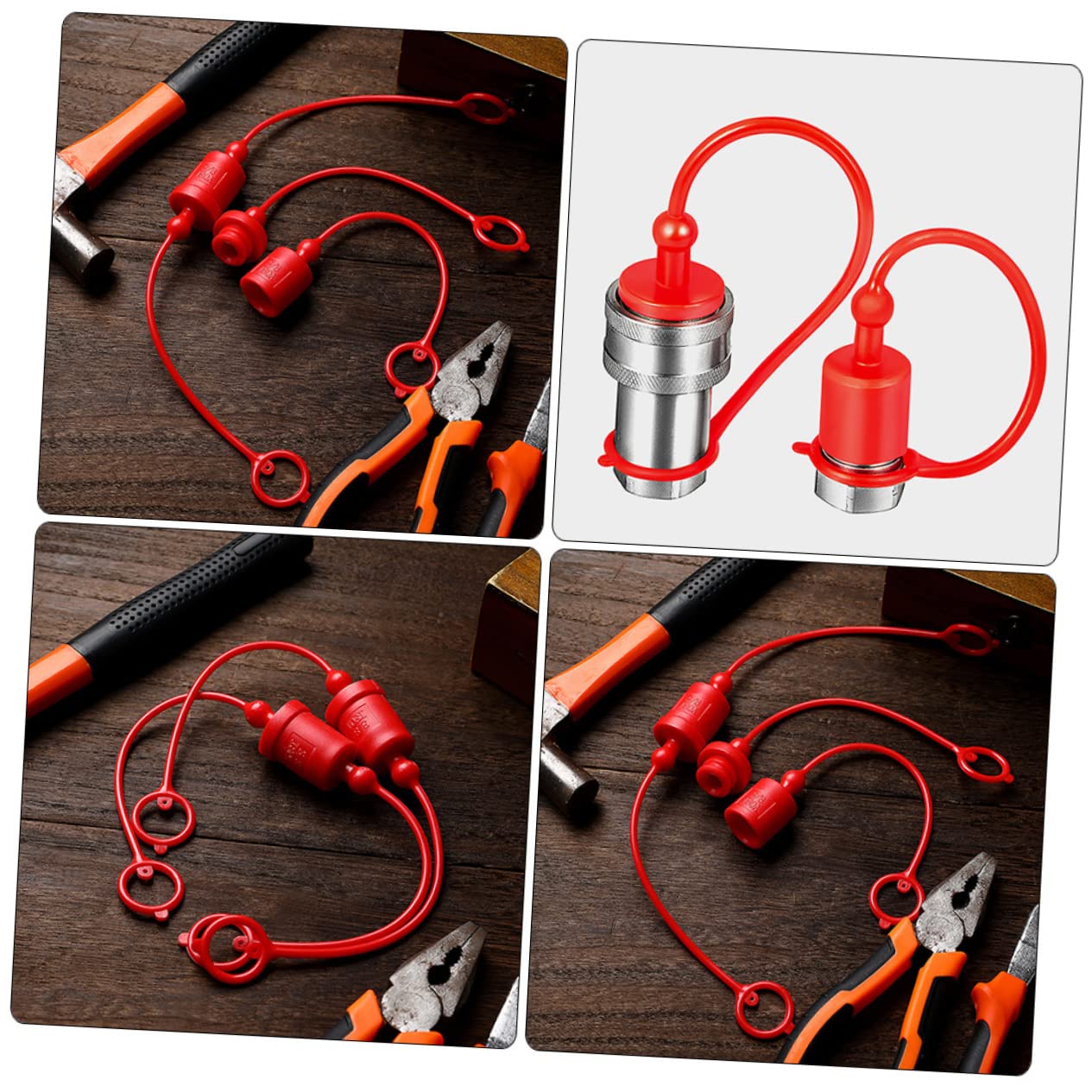 BESPORTBLE Hydraulik Staubkappen aus Kunststoff 3/4 Npt Flat Face 2 Satz mit Je Einer Männlichen und Weiblichen Staubkappe Rot Leichtgewichtig zum Schutz und Verlängerung der Lebensdauer