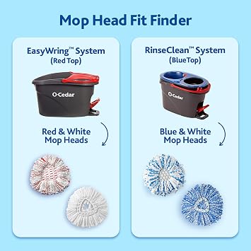 O-Cedar EasyWring RinseClean Refill 4-Pack, Blue, 4 Count