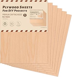 6-Pack Laser Wood Sheets 1/8" - 12 x 16 x 1/8 Inch - Oak - 3mm Plywood for Laser Cutting, Laser Engraving Blanks