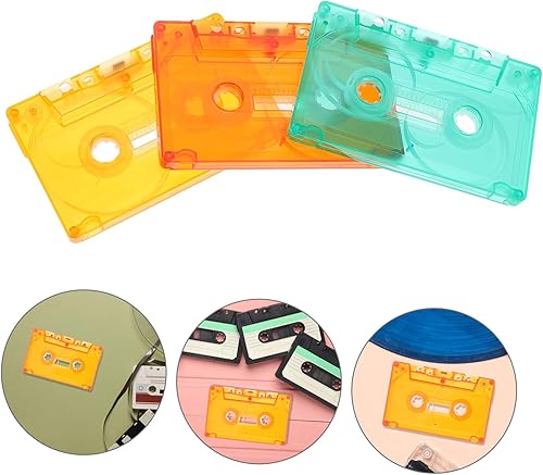 Miniatura 9 de SOLUSTRE 3pcs Retro Cassette Tape Decor Blank Cassette Tapes Case Wall Art for Office Diy Decor Holder