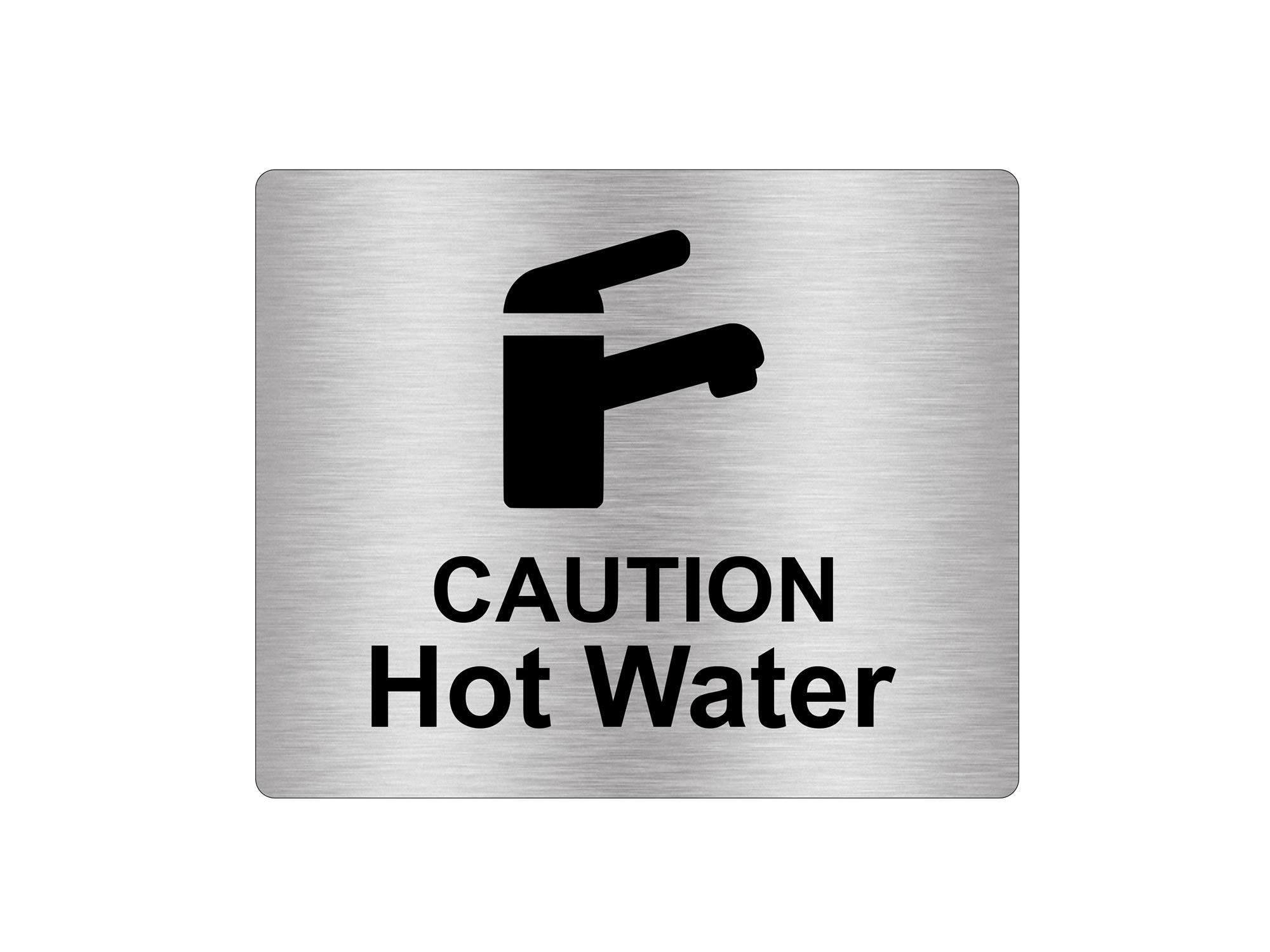 Buy Caution Hot Water Tap Sink Sign with Adhesive Sticker Backing