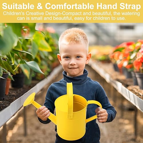 Miniatura 6 de Finderomend Regadera para niños, regadera de metal de 1.5 litros51 onzas, regadera para plantas al aire libre, arte de hierro para niños, cubo de