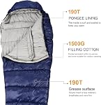 Northroad Mummy Sleeping Bag 14-59 ℉, 3 Season Warm & Cool Weather, Winter Spring Fall Lightweight Waterproof Washable Sleeping Bag for Camping Hiking Travel Hunting