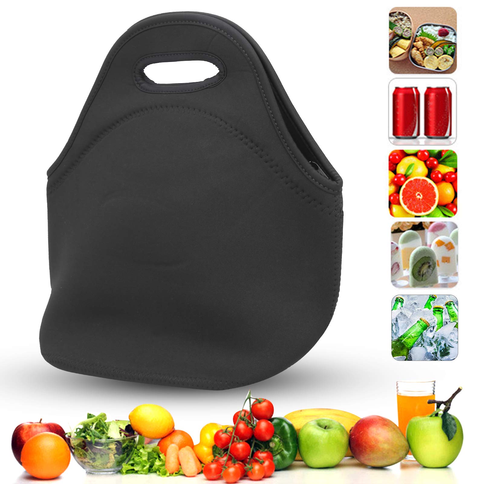 WACAR Bolsa De Almuerzo De Neopreno Para Sublimación, Reutilizable, Aislada, Bolsa De Transporte Con Cremallera, Para Adultos, Trabajo, Exteriores, Viajes, Picnic