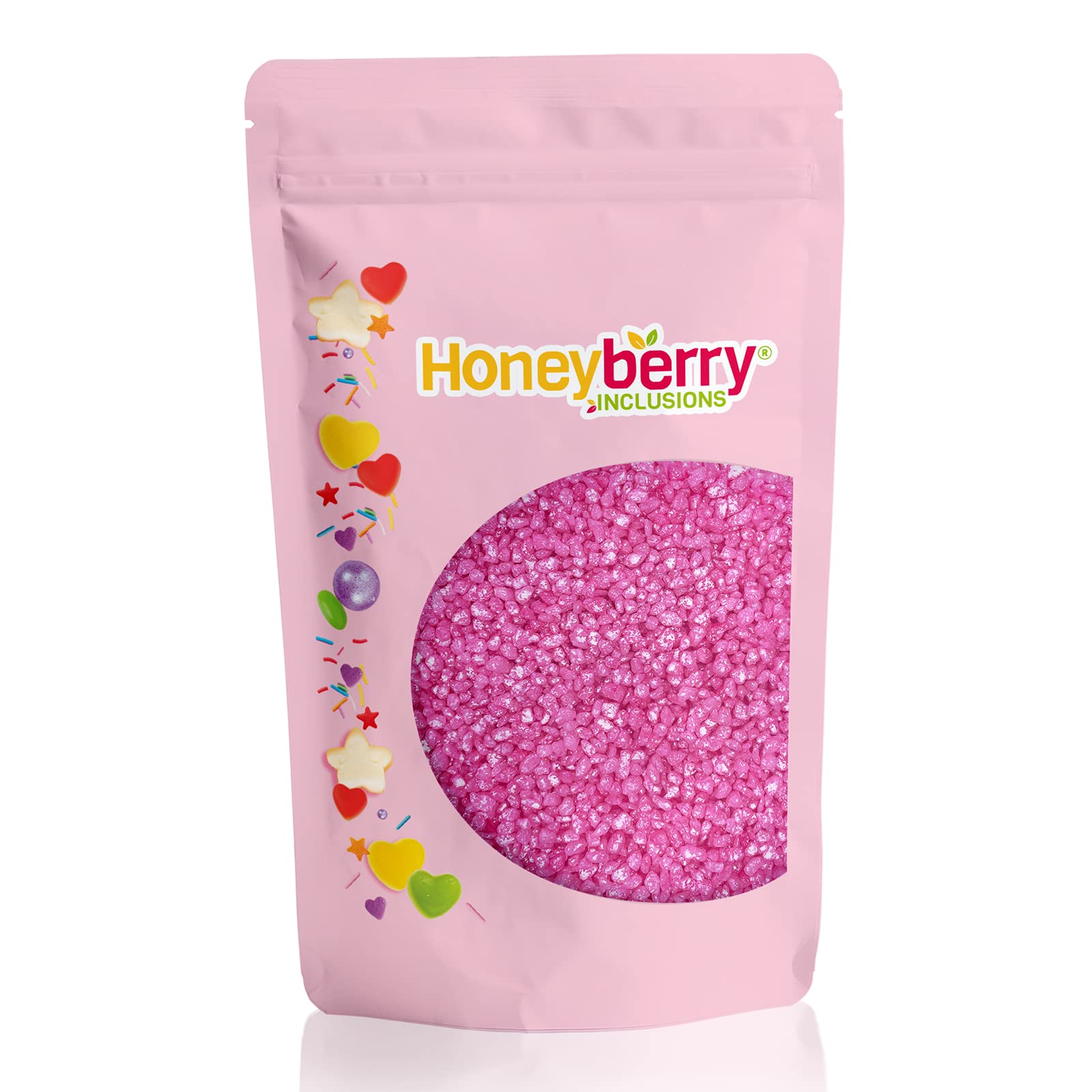 Edible Pink Glitter Coated Sugar Crystals 200g - Glimmer Pearl Sugar Nibs for Baking - Sparkling Sugar Crystals for Cakes and Cupcakes Decoration - Shimmer Shiny Coarse Sugar Pearls and Sprinkles