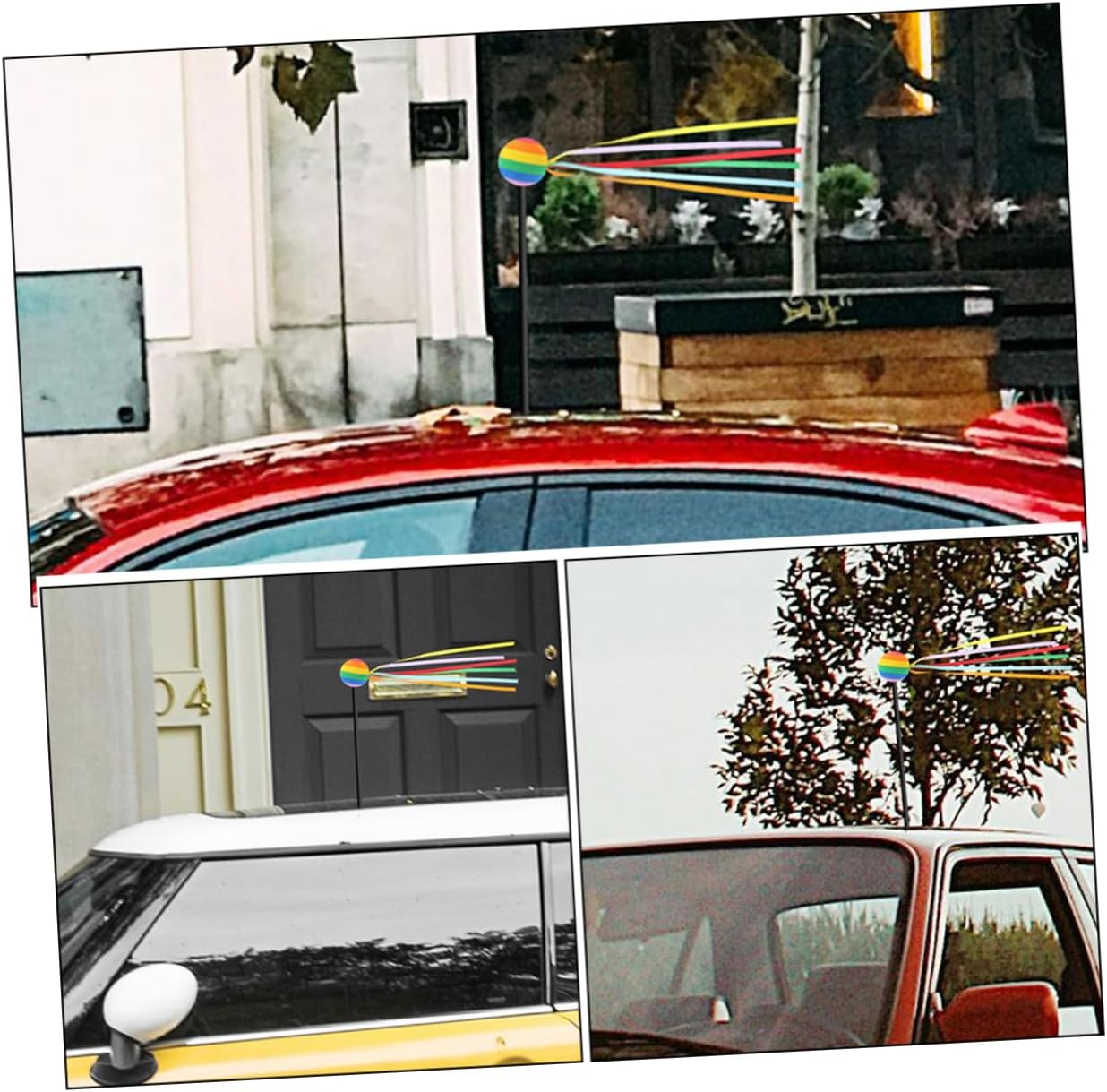 4pcs Vibrant Car Antenna Toppers with Streamers Unique Decorative Exterior Accessories for Vehicles Splashproof and Stylish Antenna Balls for Trucks and Cars