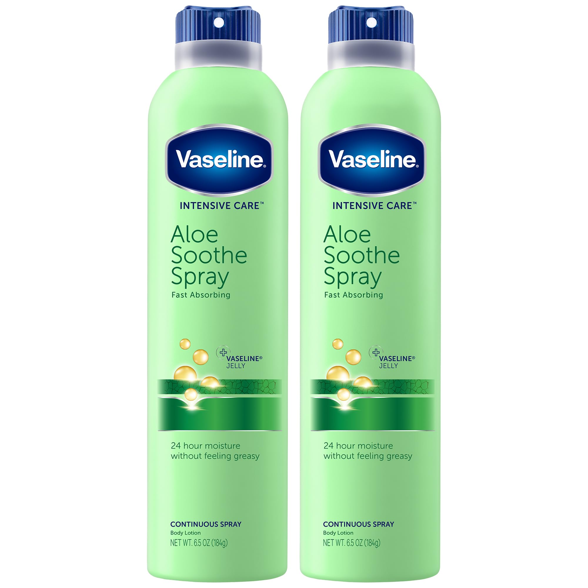 Vaseline Vaseline Intensive Care Spray Moisturizer, Aloe Soothe 6.5 oz, Twin Pack