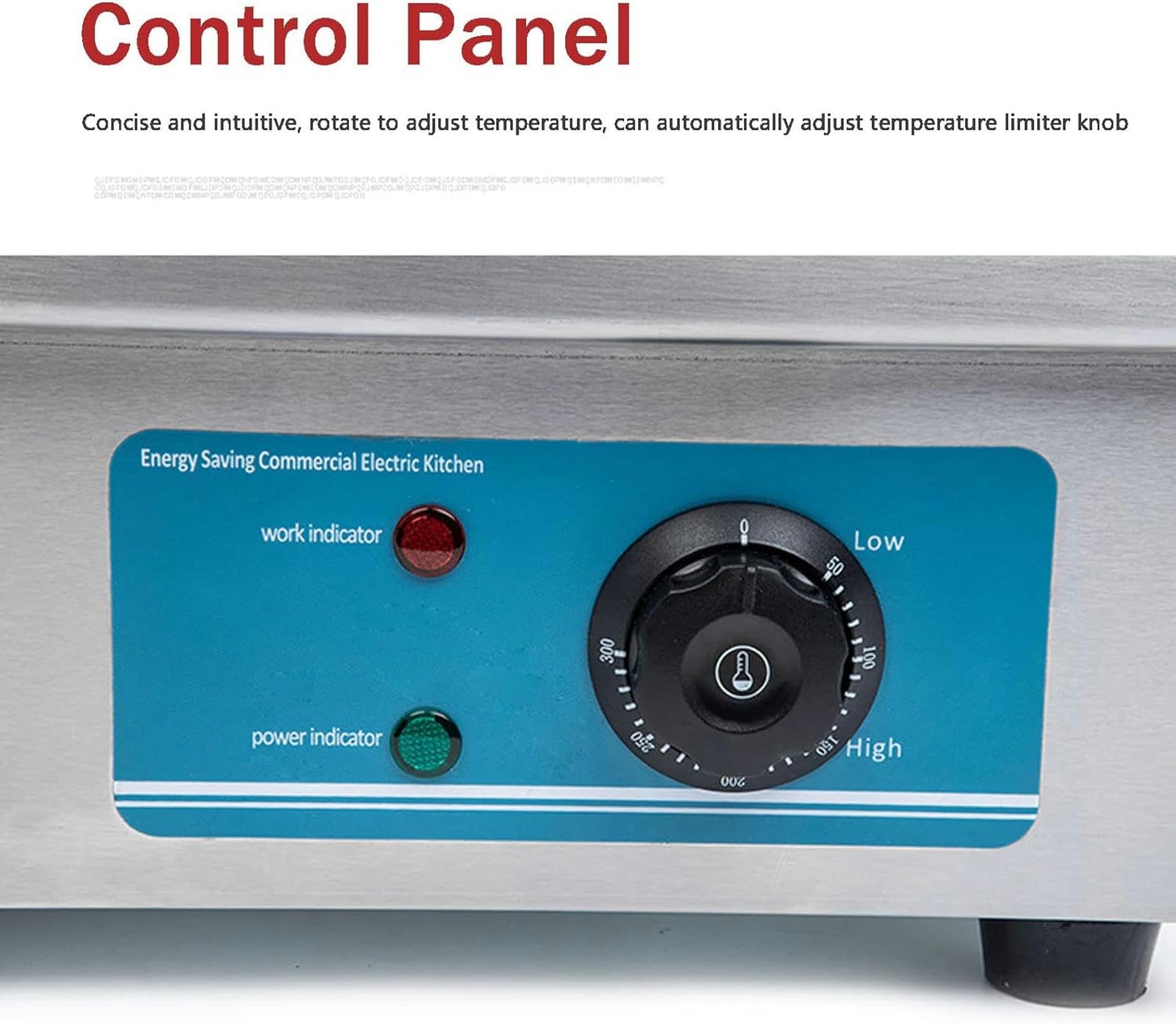 Piastra Elettrica in Acciaio Inox Piastra Antipasto Professionale Piastra di Cottura Elettrica con Vassoio Antispruzzo da 50℃ a 300℃, Piastra Elettrica Riscaldante, per Ristoranti Commerciali,818-1pc