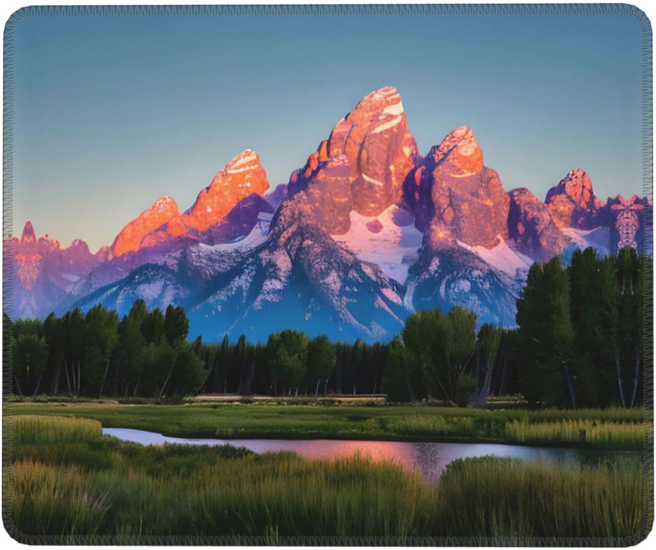 Grand Teton National Park Print Mouse Pad with Stitched Edge,Comfortable Mouse Pads with Non-Slip Rubber Base for Computers