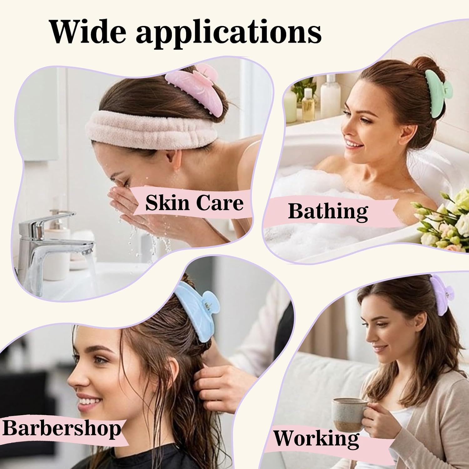24Pcs Large Acrylic Hair Claw Clips Bulk for Women Cute Hair Clips Bulk Large Non-Slip Claws for Thick Thin HairBarrettes Christmas Birthday Gift French Styling HairAccessories for Girls Gift