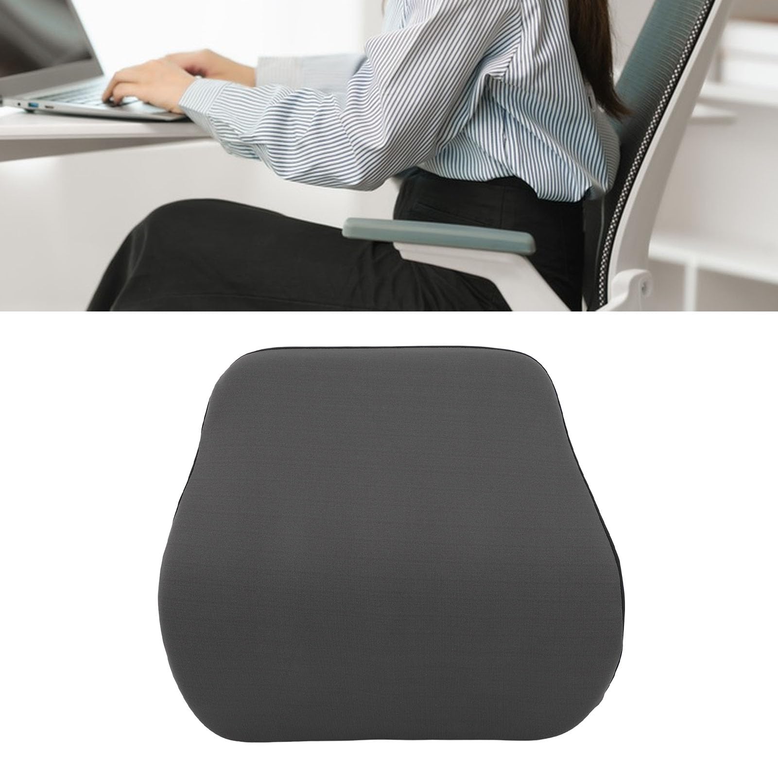 Cuifati Almohada de Apoyo Lumbar, Almohada Lumbar de Espuma Viscoelástica para Silla de Oficina, Asiento de Coche y Silla de Ruedas, Cojín de Respaldo de Coche para Conducir, Respaldo de