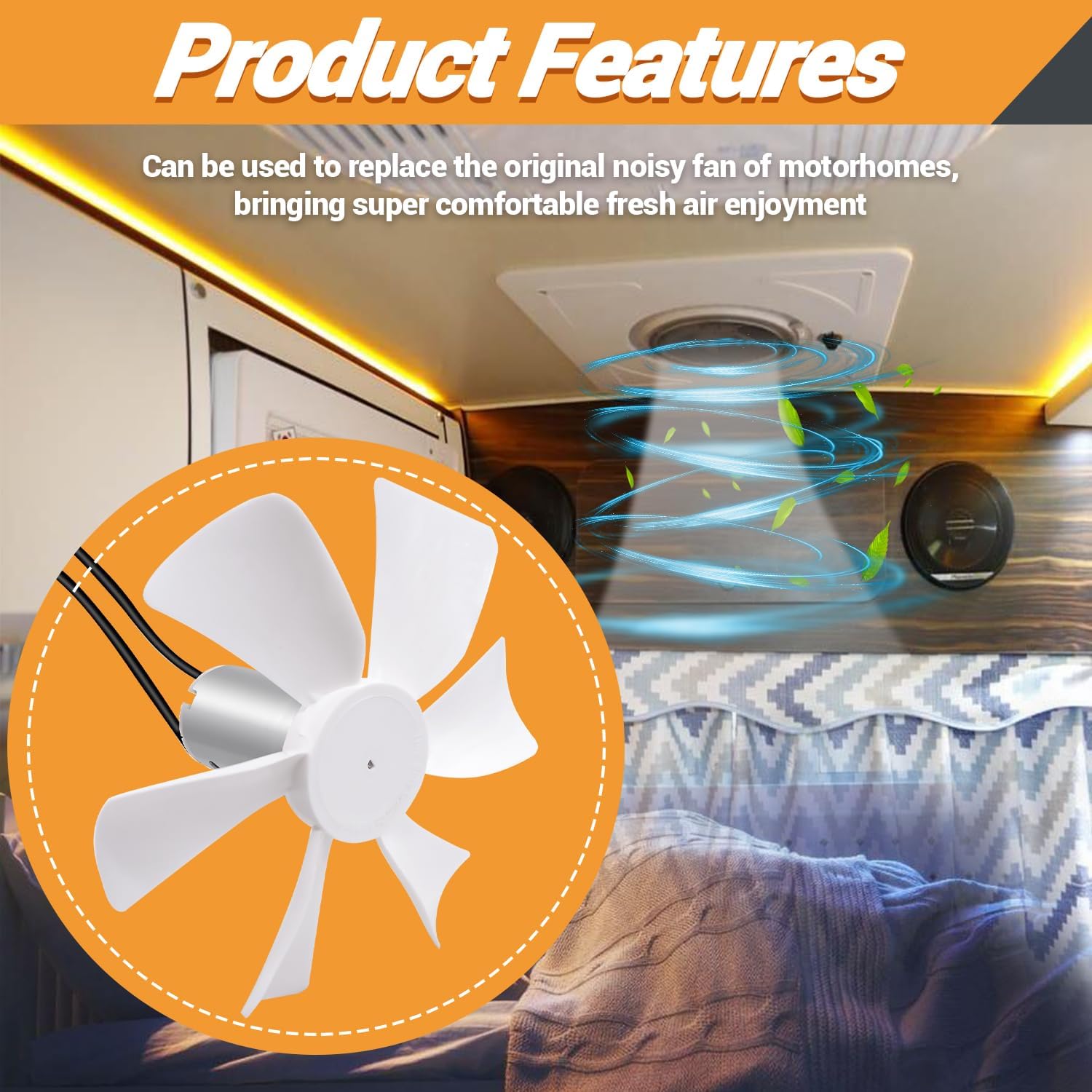 Ventline V2094 RV Camper Roof Bathroom Vent Fan Blade Replacement - 6-Blade Fan For Ventline, Jensen & Similar Roof Vents 6 Blade RV Fan Blade - Foto 11