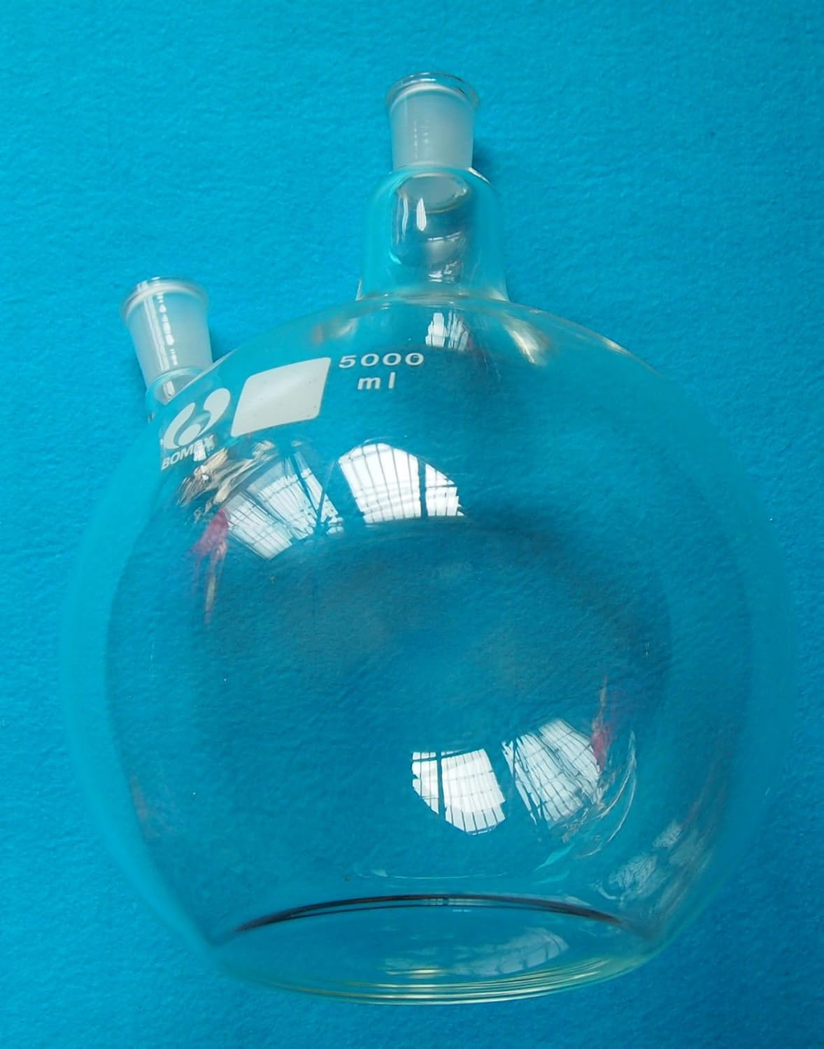 5000ml 24/40 2-Neck Lab Glass Flask Flat Bottom Twins Necks 5L Plat Form Laboratory Boiling Vessel