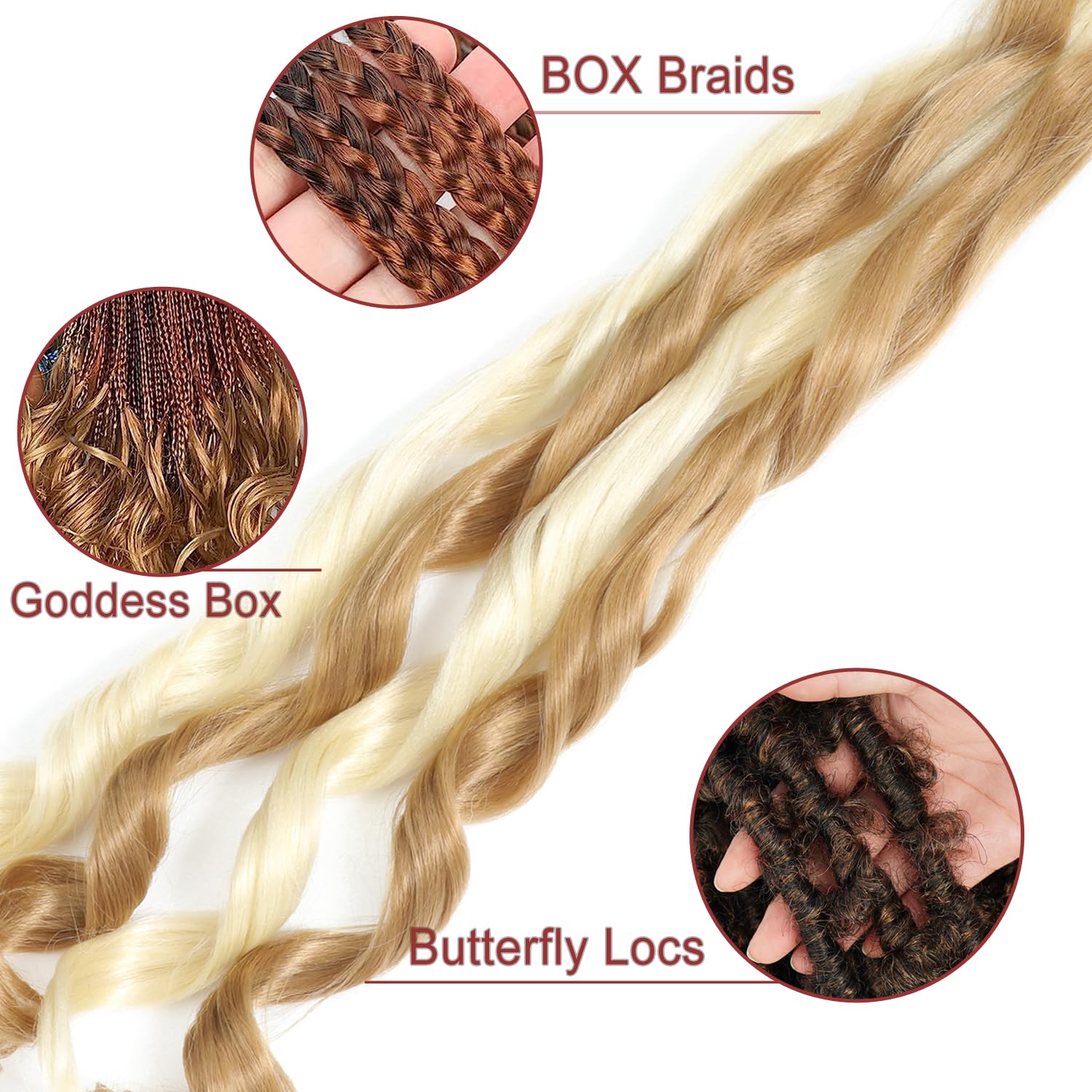 ZIYANGBABA French Curl Braiding Hair 22 Inch 8 Packs Curly Braiding Hair Pre Stretched Crochet Braids Curl Braiding hair extensions for braiding (27P613 - Image 3