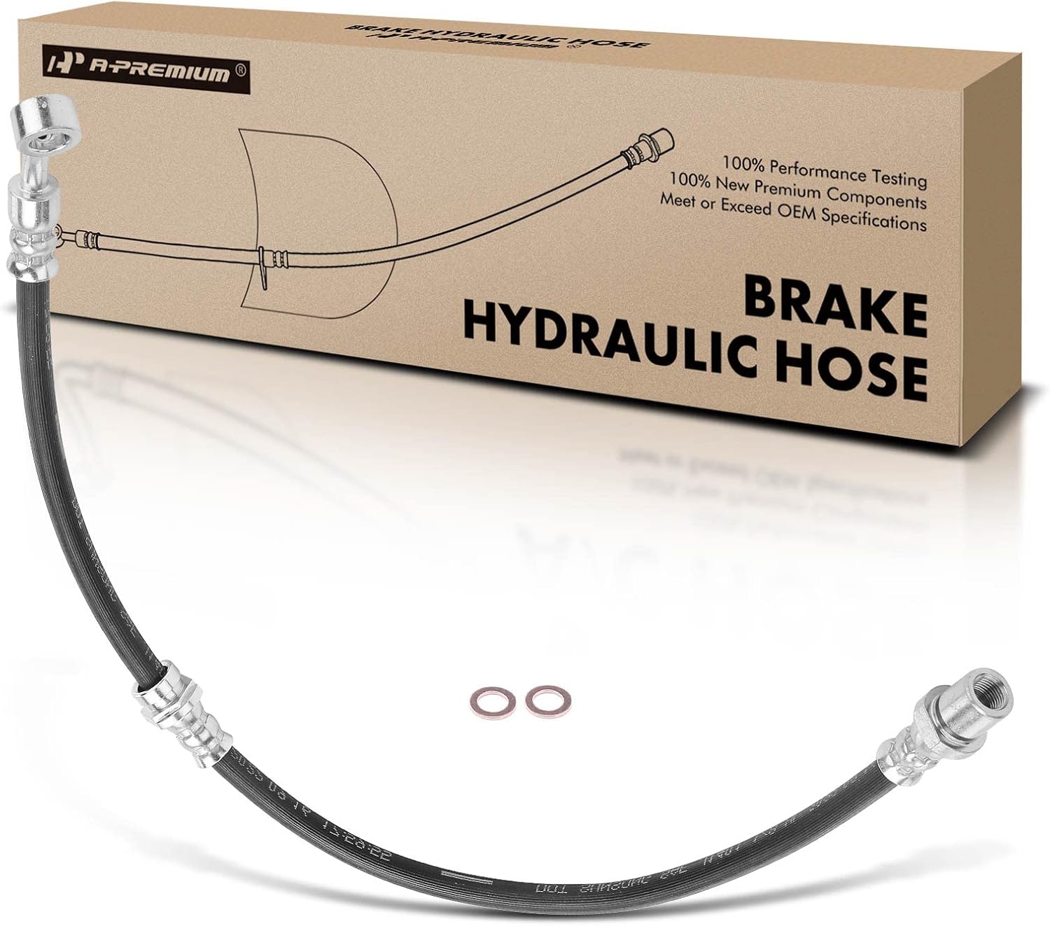 A-Premium Rear Passenger Brake Hydraulic Hose Compatible with Select Subaru Models - Impreza 2004 2005 2006 2007