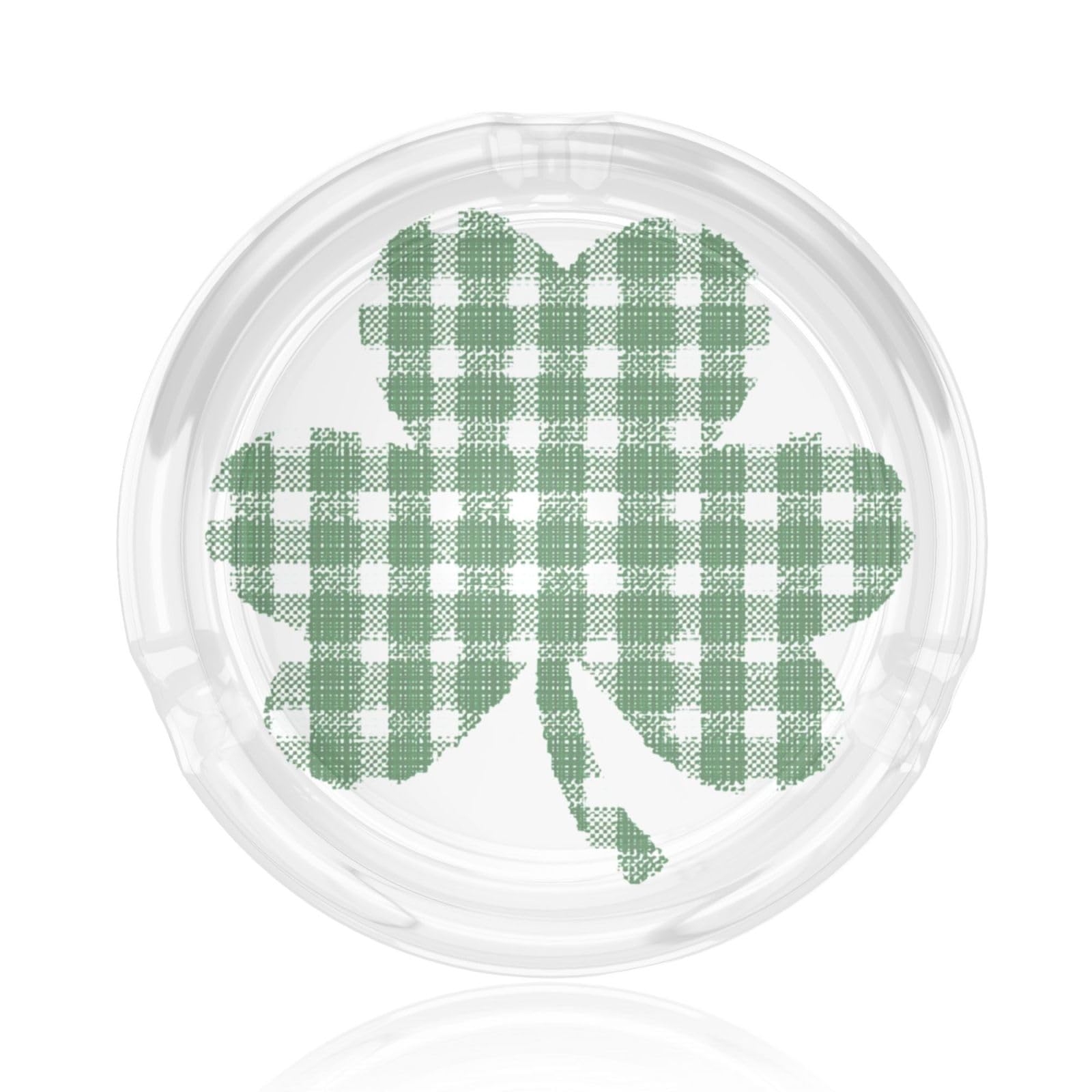 Plaid Shamrock Glass Ashtray For Cigarettes Ash Trays Case For Home Office Decor