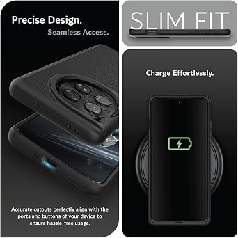 TUDIA Case for OnePlus 12 5G 2024 - MergeGrip Military Grade, Drop Tested, Dual Layer, Shockproof, Anti-Slip, Heavy Duty & Protector Cover Protective Phone Case - Matte Black