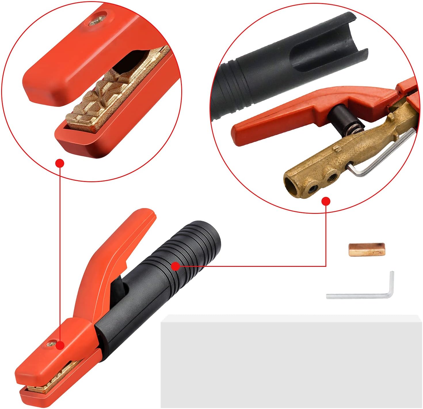 Hugeweld ARC welding 6 in 1 kit Ground clamp（With wire and 10-25mm plug) Electrode clamp cowhide gloves simple mask air compressor regulator Slag hammer MMA : Tools & Home Improvement