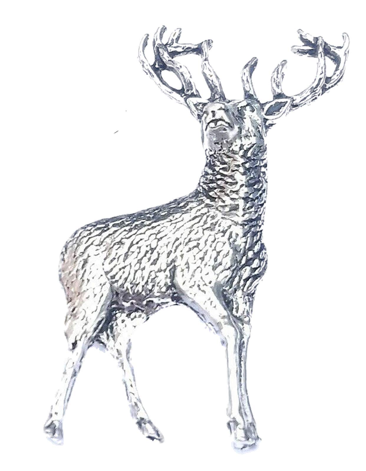 STANDING STAG Hand Made in UK Pewter Lapel Pin Badge