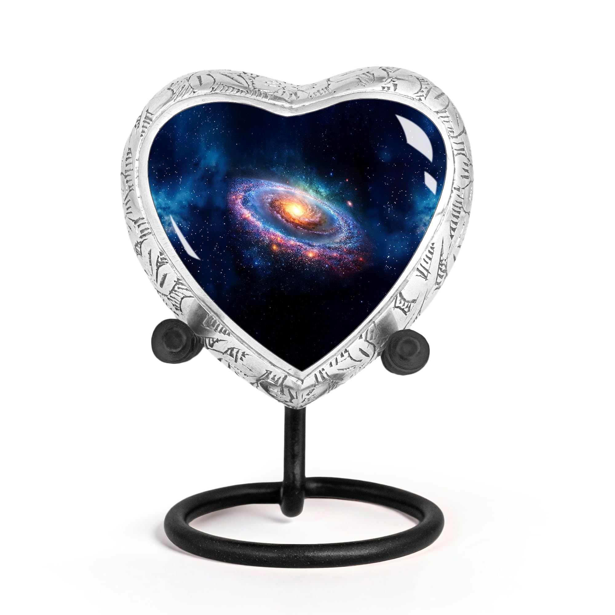 STONLIF Galaxy Theme Cremation Urn – Small Heart Keepsake Deep Cosmos Container for Human Ashes – Celestial Design Funeral, Memorial, Decorative Urn — image 1