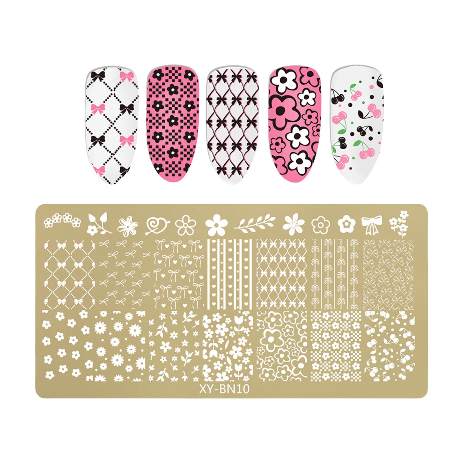Jazuaiao Butterfly Bowknot Nails Art Stamp Plate Stainless Steel Template Accessories for Professional Manicure Design Nails Art Plates for Home Use