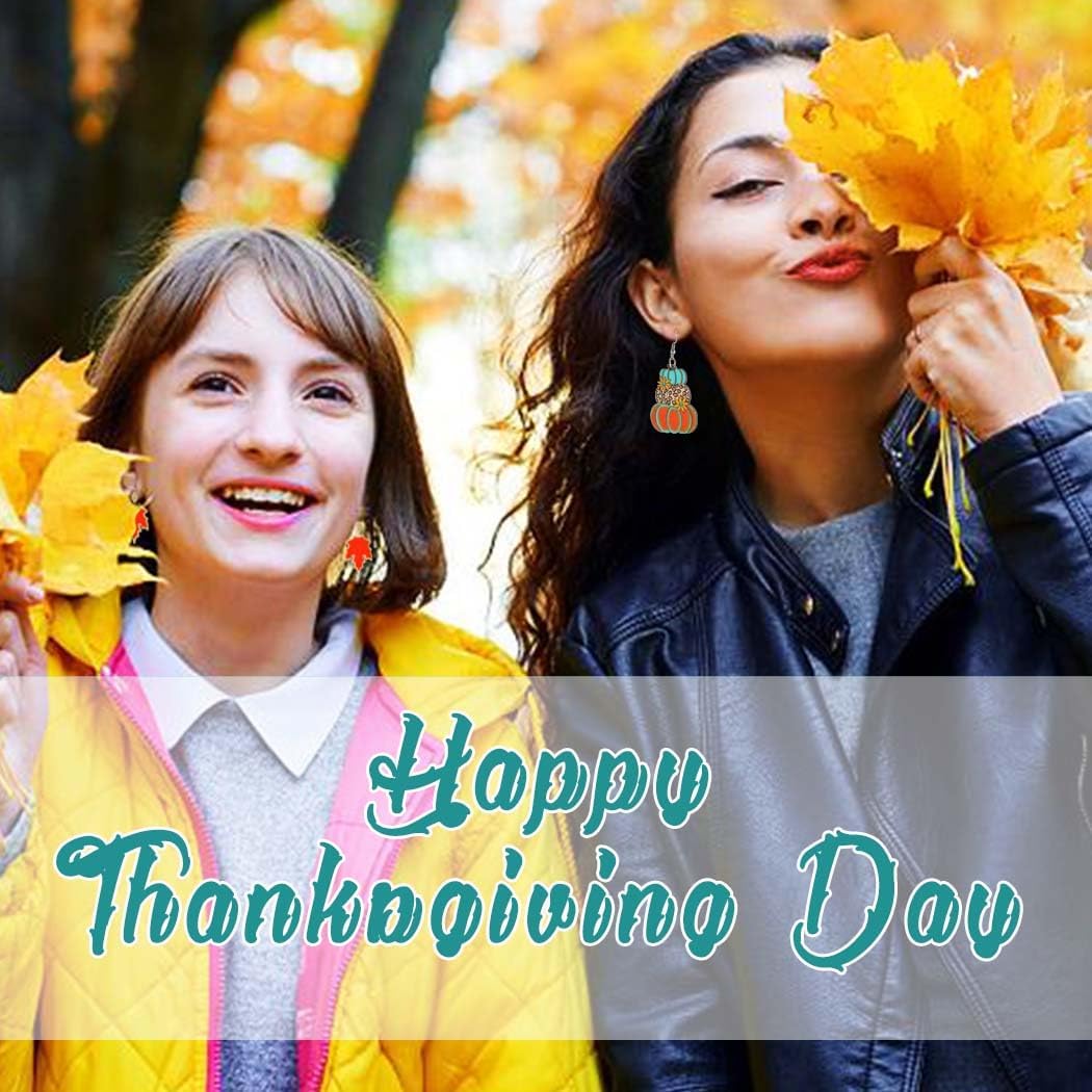 Leaf Earrings Dangle Gold Fall Maple Leaf Earrings Trendy Thanksgiving Day Autumn Earrings Jewelry for Women - Image 6