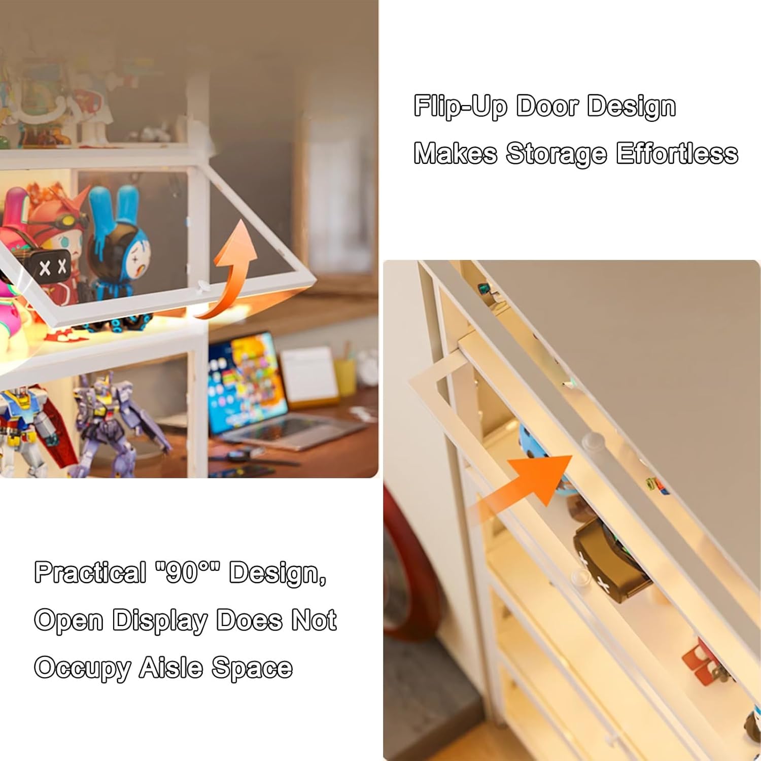 Display Cabinet Toys Display Shelf，Display Cabinet with Glass Door Curio Cabinets with Glass Doors All Steel Glass Display Cabinet for Convenient Storage, Sealed dustproof, Easy to Clean (Co