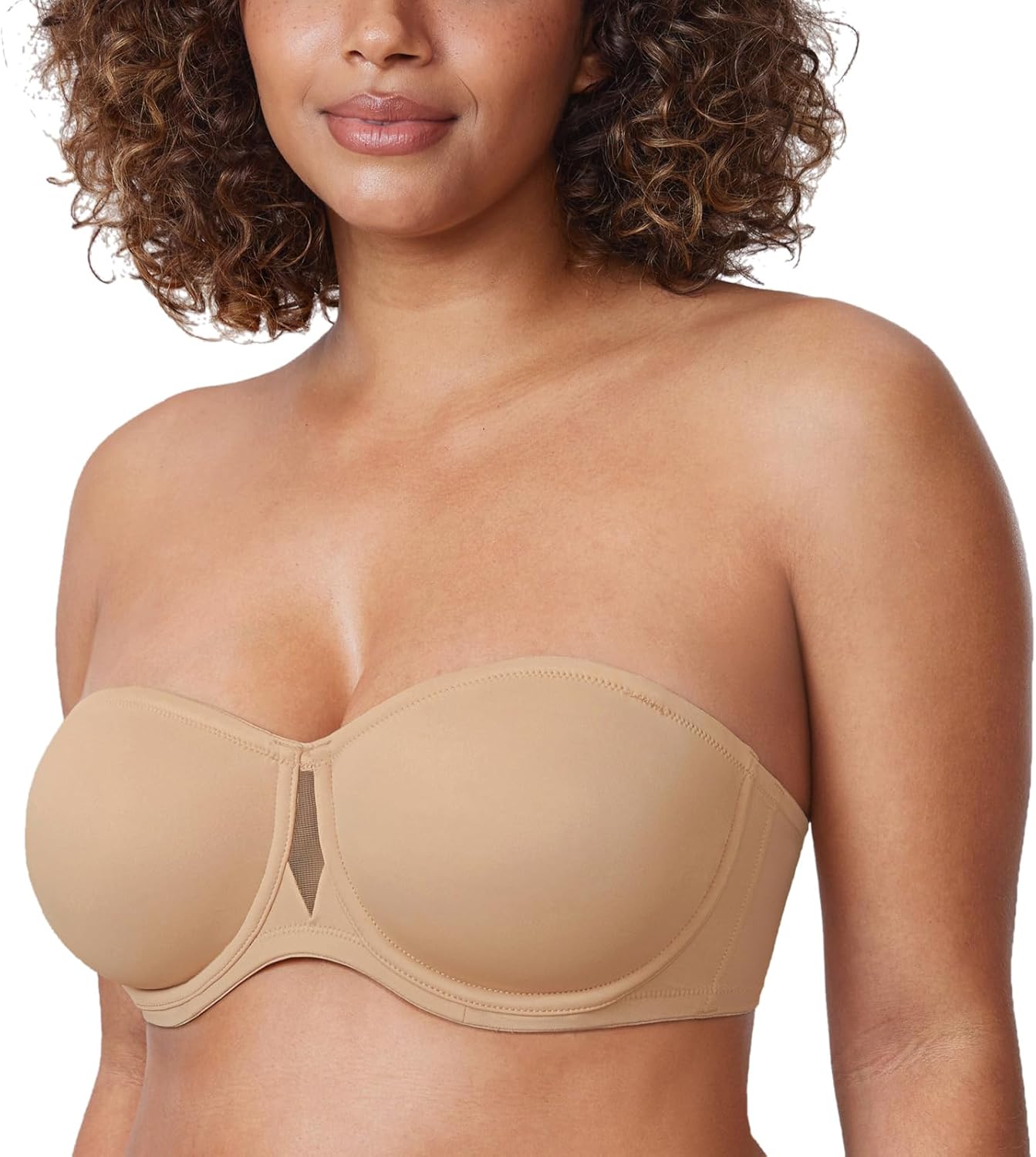 DELIMIRA Women's Underwire Non Padded Seamless Strapless Bra Plus Size