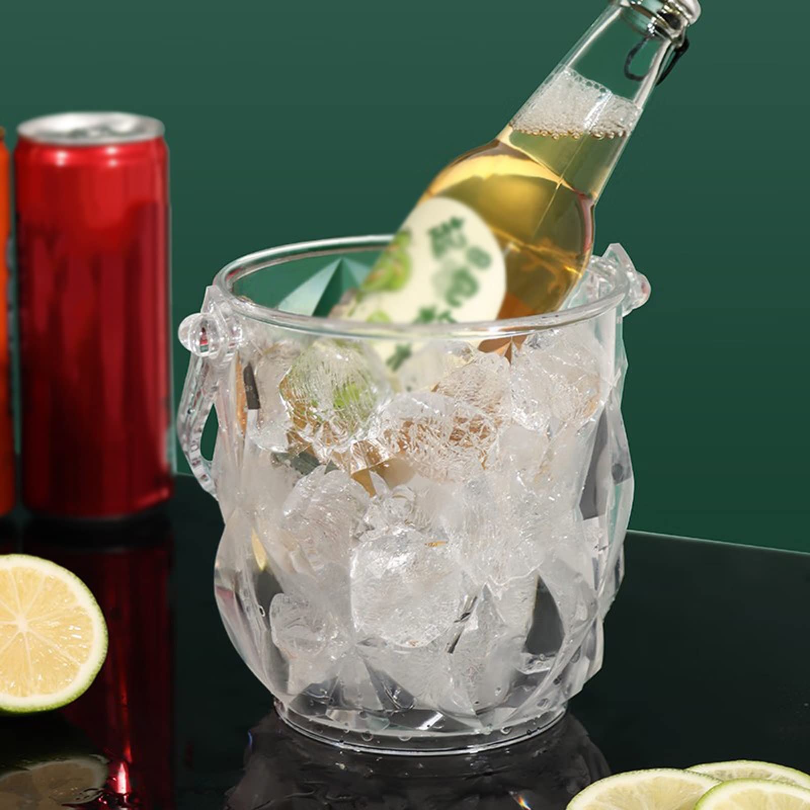Secchiello per il ghiaccio Secchiello per il ghiaccio in vetro Secchiello per il ghiaccio portatile portatile Secchiello per il vino dell'hotel Secchiello per lo champagne Secchiello per bevande