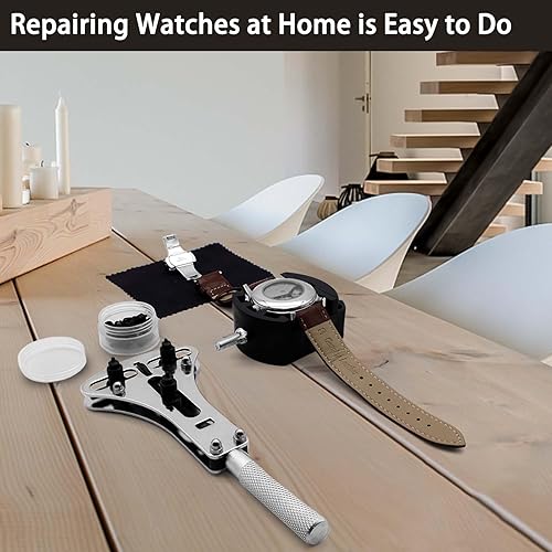 Miniatura 5 de Kit de reparación de relojes, kit profesional de reemplazo de batería de reloj GLDCAPA, herramientas de reparación de relojes con estuche de