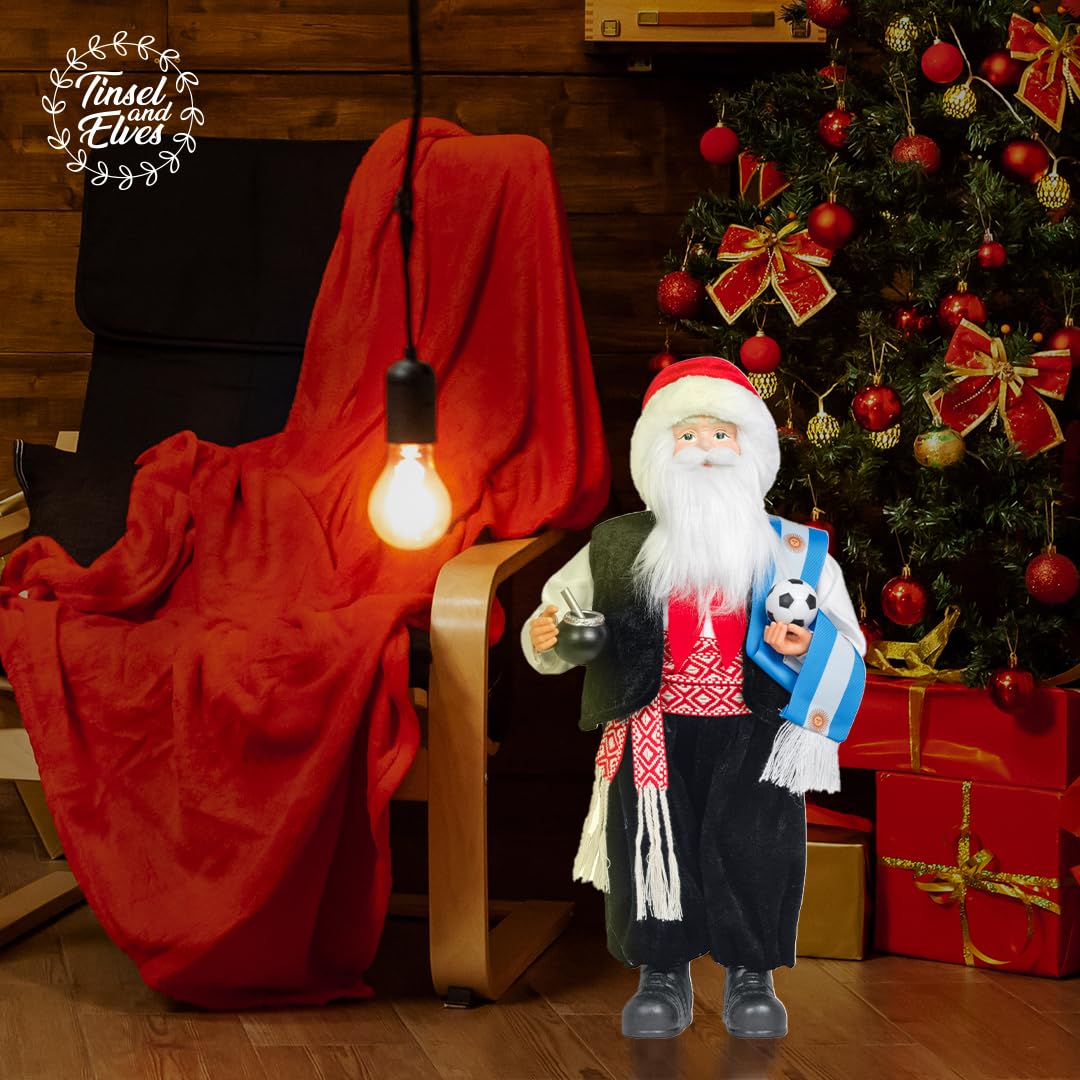 Amazon.com: Christmas Decor Argentinian Santa Claus Figurine 18