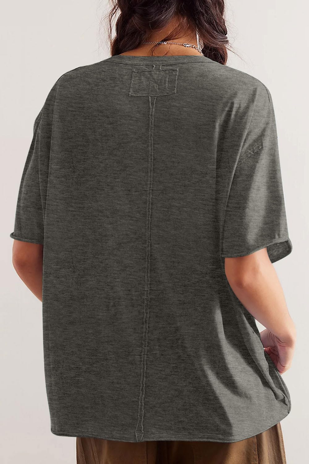 Womens Oversized T Shirts Loose Fit V Neck Short Sleeve Tops Summer Casual Blouse Trendy 2026 Basic Tee - Image 2