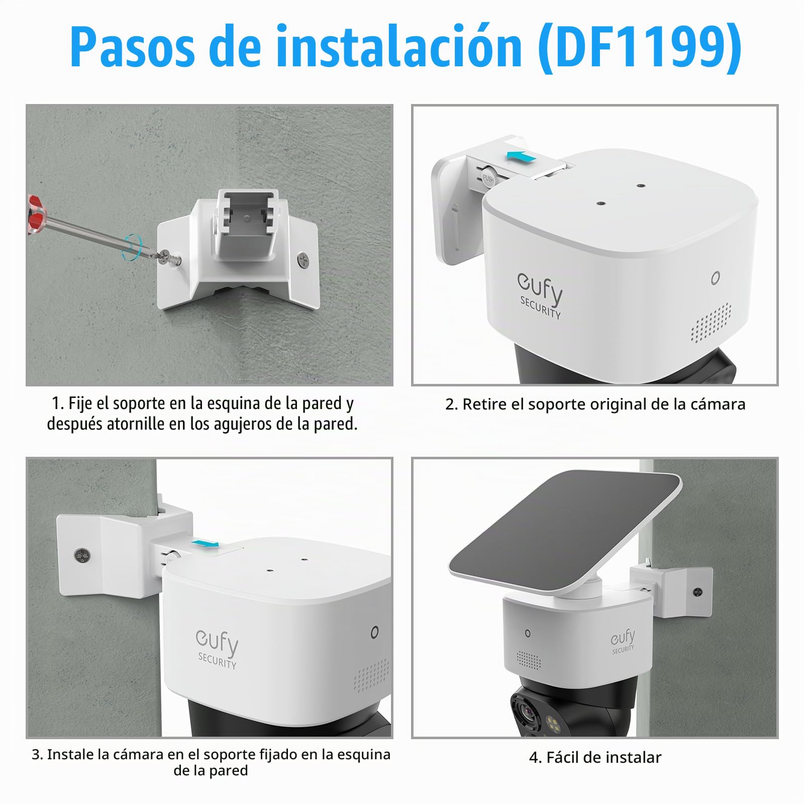 eufy soporte de esquina para solocam S340, E30 y 4G LTE Cam S330, soporte de montaje en pared, kit de accesorios para solocam S340/E30/4G LTE Cam S330