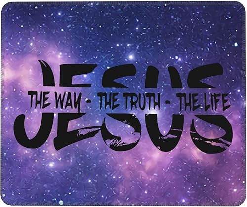 Miniatura 1 de Alfombrilla de mouse con texto en inglés "I Love Jesus", impermeable, para computadora de escritorio, tamaño 8.6 x 7 pulgadas