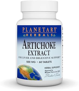 Planetary Herbals Artichoke Extract Tablets, 500 mg, 60 Count