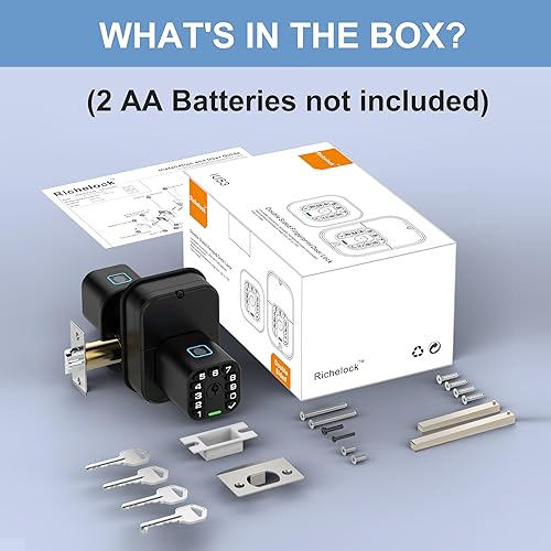 Miniatura 6 de IU53 - Cerradura de puerta con teclado y huella digital de doble cara, para todo tipo de clima, entrada biométrica totalmente impermeable con