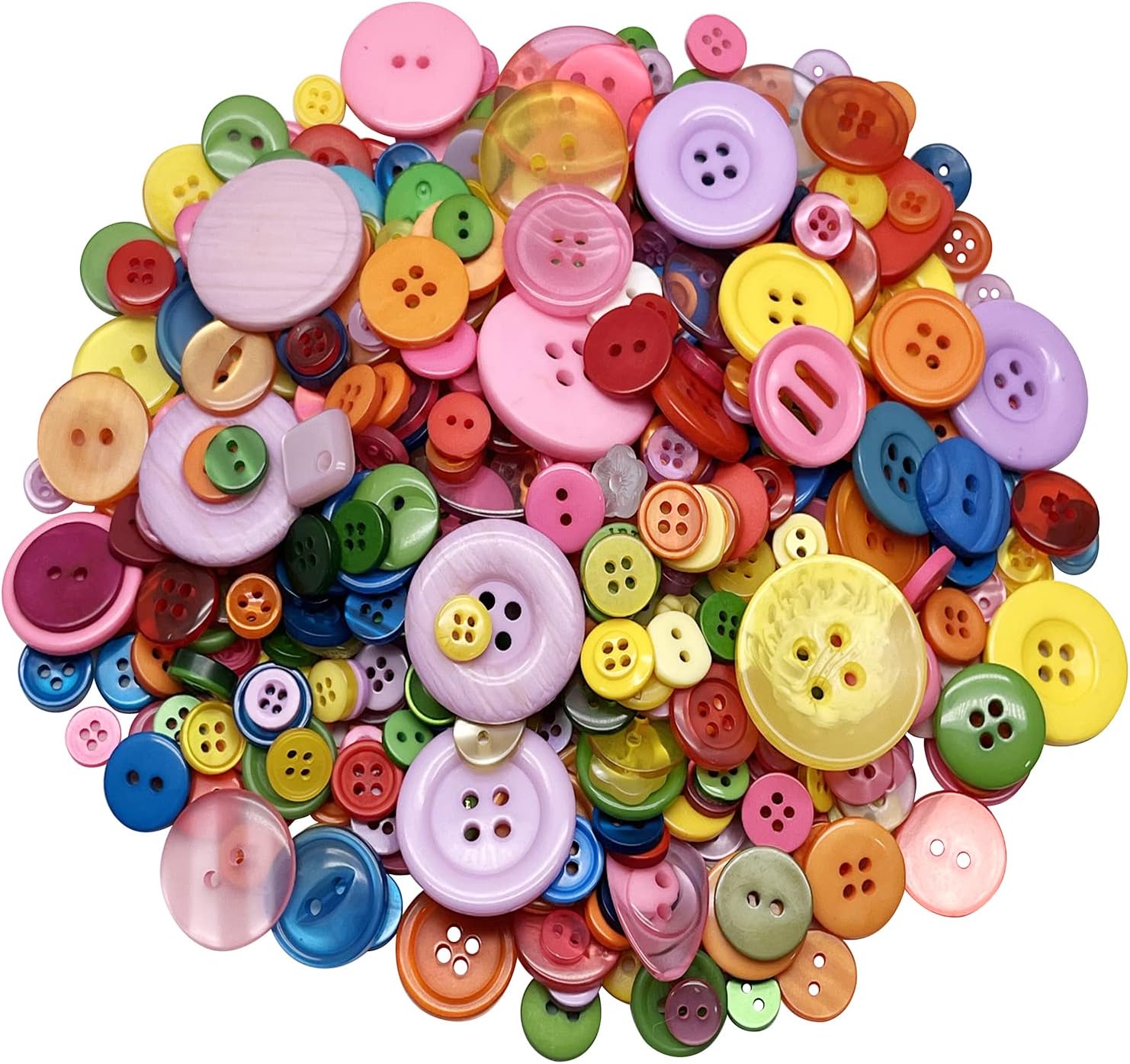 Resin Buttons, Assorted Sizes Craft Buttons About 660 Pcs for Sewing DIY Crafts,Children's Manual Button Painting, Mixed Colors