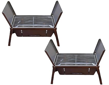 Drumstone Outdoor Camping Portable Barbecue Grill Quick Foldable Grill for Travel, Outdoor, Camping Grill Picnic Simple Style, Stainless Steel