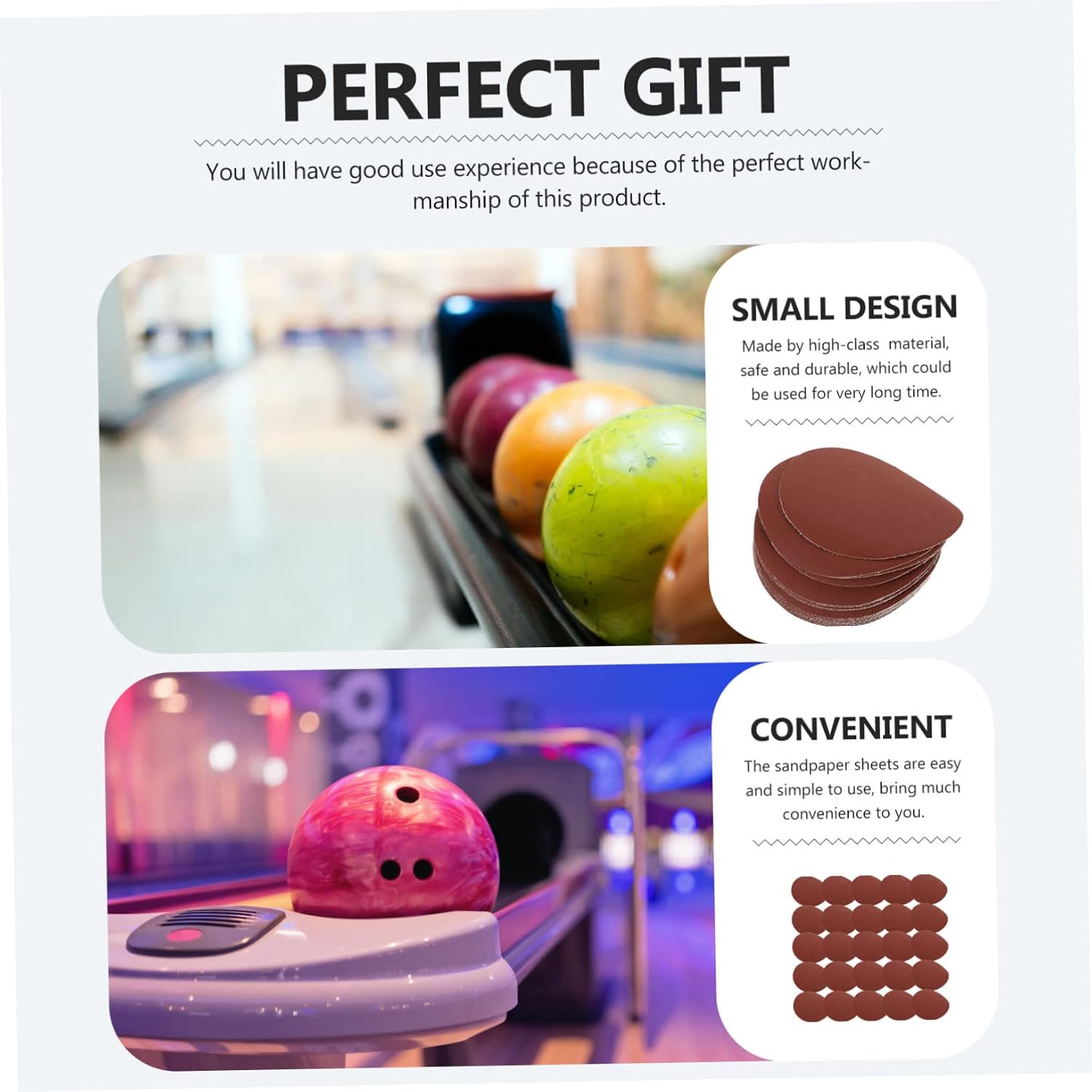 100sheets Bowling Accessories Orbital Sandpaper Easy to Use Sandpaper Sheets Bowling Mat for Track Polishing