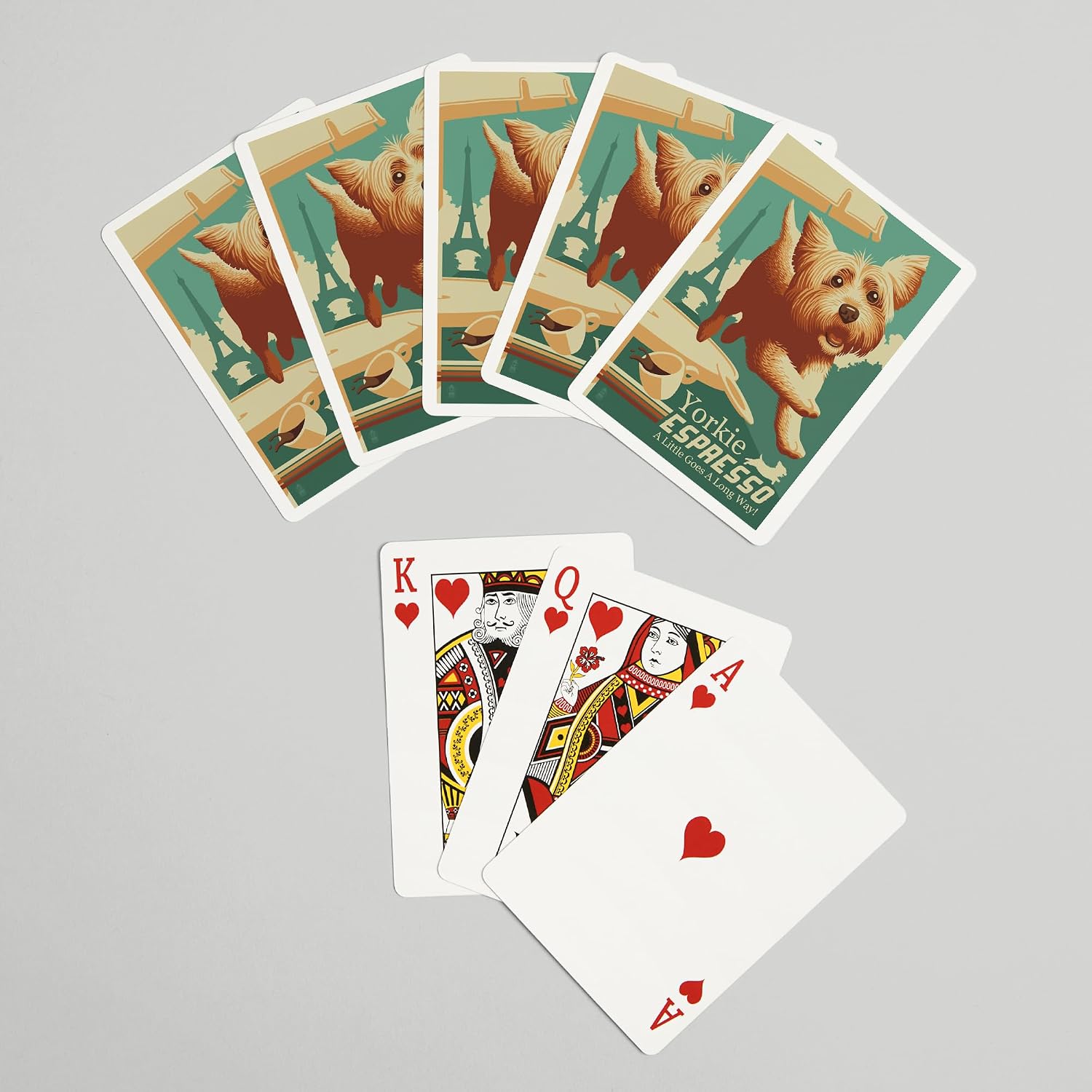 Lantern Press Yorkshire Terrier, Retro Yorkie Espresso Ad, 52 Playing Cards for Adults, Poker Size Card Deck