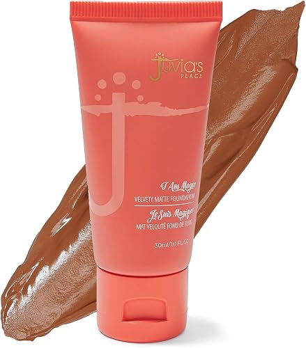 Juvia's Place I Am Magic Velvety Matte Liquid Foundation 300 - Gabon - Dark w/Neutral, Golden Undertone, Makeup Foundation Full Coverage, Lightweight, Long Wear, Velvety Matte Finish