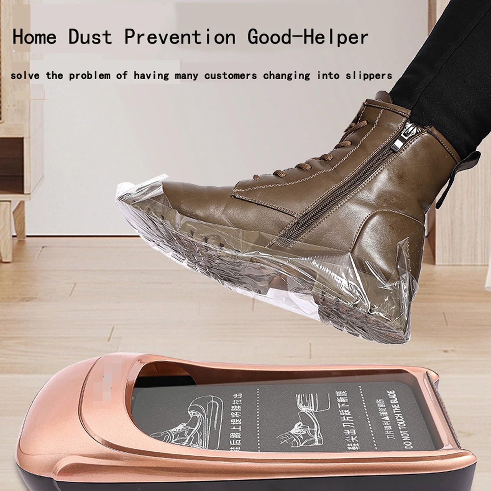 Rollo de Film Protector para Zapatos de Uso DoméStico, Recambio Desechable para MáQuina AutomáTica de Film para Zapatos, Film Transparente/Azul para Proteger Suelos(B 3Roll*3.5CM+15CM)