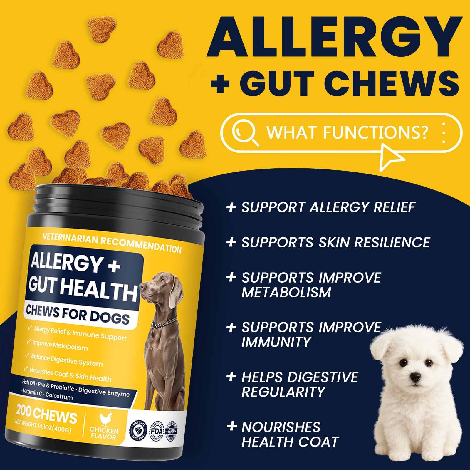 Dog Allergy Chews Probiotics for Dogs Yeast — view 3
