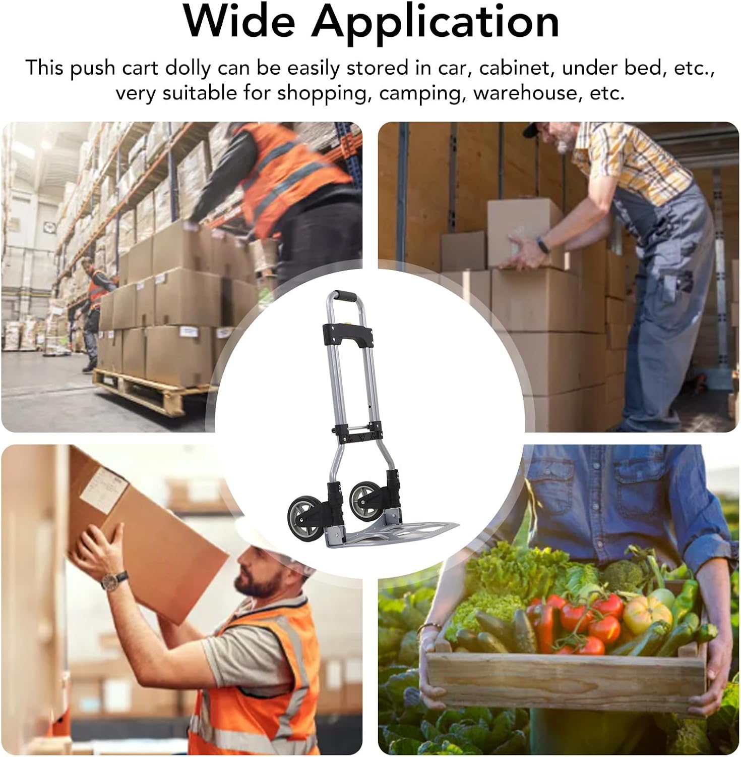 Foldable Handcart, Bearing Capacity 70kg, Lightweight Aluminum Foldable Luggage cart, Suitable for Mobile, Shopping, Travel, and Office use.