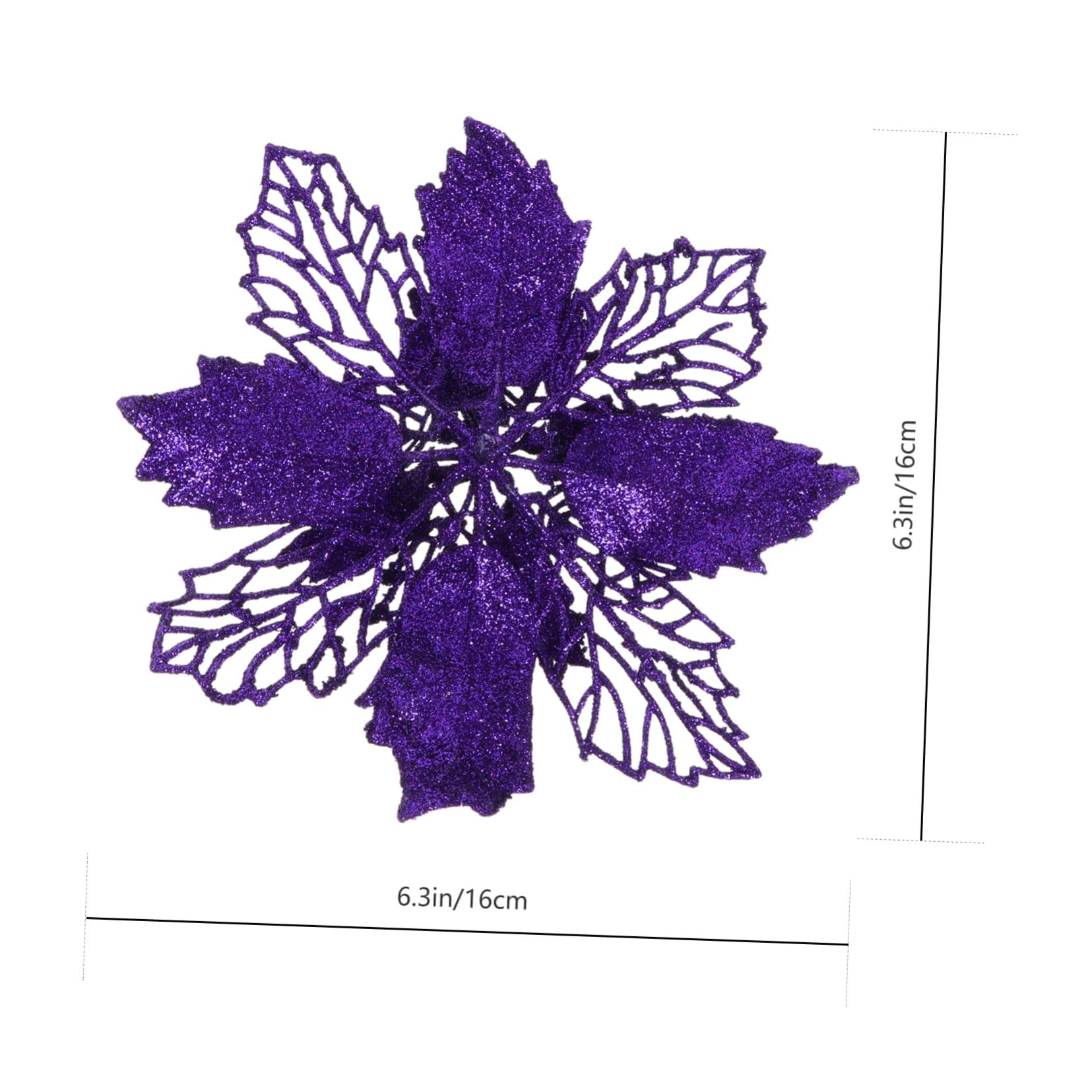 Abaodam 3juegos Adornos Navideños De Flores Artificiales De Poinsettia De Brillo Decoraciones para Árbol De Navidad y Guirnaldas Festivas
