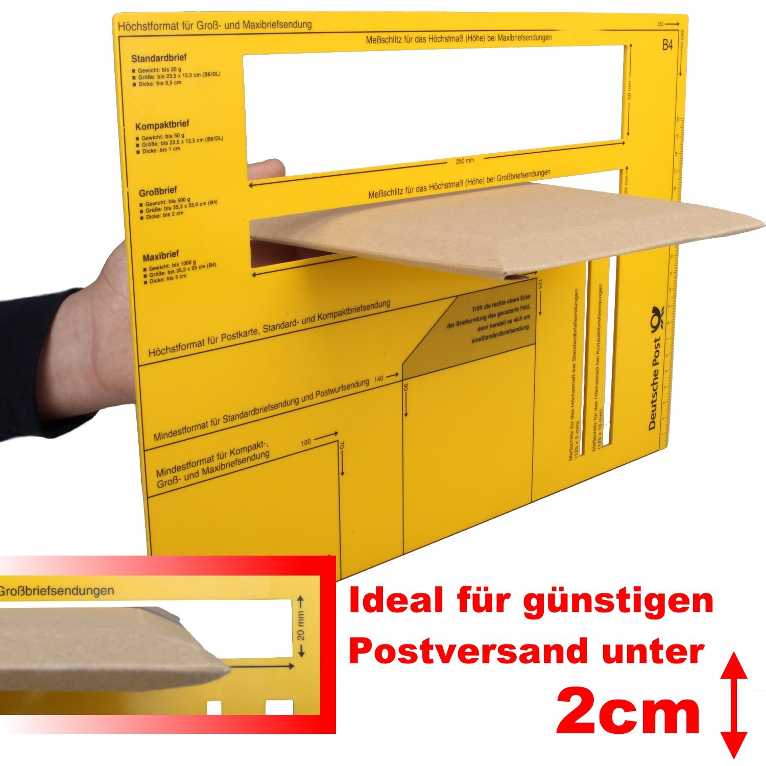 500 x Kraftmax Premium Verpackung/Versandtaschen - Frustfreie Versandtasche aus Pappkarton - DIN A5-23,5 x 18 cm