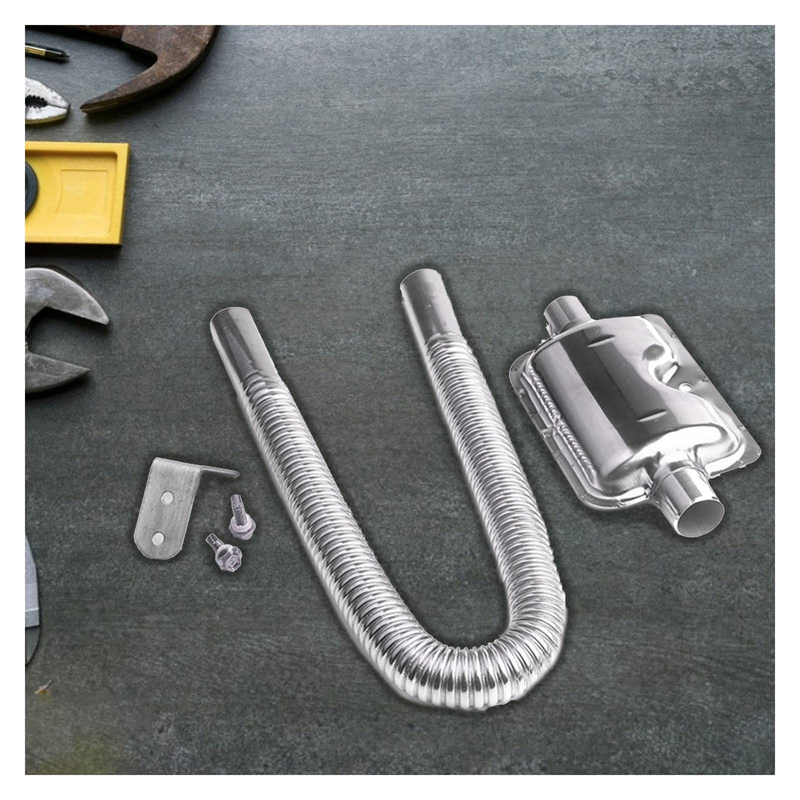 Ventilateur d'extraction de Ventilation 60/150/20 0CM Hauteur en Acier Inoxydable d'échappement de Silencieux air diesels Parking réservoir de Voiture Accessoires Débit d'air élevé(60cm)